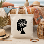 Tote bag femme silhouette féminine inspirée des traditions africaines - MARJANE et Cie