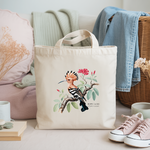 Tote bag femme recto avec illustration naturaliste couleur d’un oiseau huppe faciée - MARJANE et Cie