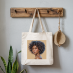 Tote bag femme portrait féminin élégant suspendu - MARJANE et Cie