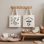 Tote bag bébé personnalisé face Cap sur les étoiles et face prénom en coton avec flocage, cadeau naissance - MARJANE et Cie