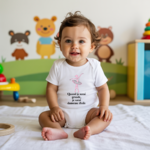 Body bébé personnalisé en coton danseuse gracieuse et message poétique porté par bébé - MARJANE et Cie