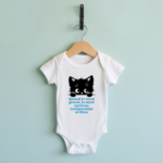 Body bébé personnalisable blanc avec chaton rigolo et message inspirant suspendu - MARJANE et Cie