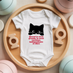 Body bébé personnalisé avec illustration d’un chaton curieux et message positif flocage couleur, cadeau naissance - MARJANE et Cie