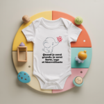 Body bébé personnalisé avec éléphant tendre et message positif en coton par flocage - MARJANE et Cie