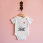 Body bébé personnalisable blanc avec éléphant tendre et message positif suspendu - MARJANE et Cie