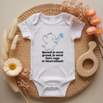 Body bébé personnalisé avec illustration d’un éléphant rigolo et message positif flocage couleur, cadeau naissance - MARJANE et Cie