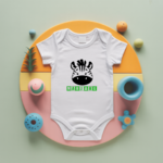 Body bébé personnalisé avec zèbre espiègle en coton par flocage - MARJANE et Cie