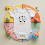 Body bébé personnalisé avec petit champion de papa football en coton par flocage - MARJANE et Cie