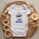 Body bébé personnalisé avec illustration d’un singe rieur flocage couleur, cadeau naissance - MARJANE et Cie
