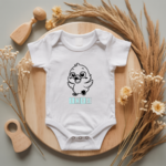 Body bébé personnalisé avec illustration d’un poussin joyeux flocage couleur, cadeau naissance - MARJANE et Cie