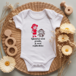 Body bébé personnalisé avec illustration d’une petite exploratrice et message flocage couleur - MARJANE et Cie