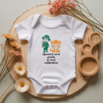 Body bébé personnalisé avec illustration d’un petit explorateur et message flocage couleur - MARJANE et Cie