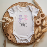 Body bébé personnalisé avec illustration de danseuses et message flocage couleur - MARJANE et Cie