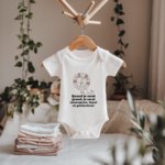 Body bébé personnalisable avec lion serein et message positif flocage sur cintre - MARJANE et Cie
