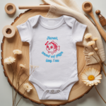 Body bébé personnalisé avec illustration de poisson et message flocage couleur - MARJANE et Cie