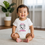 Body bébé personnalisé en coton renard et message inspirant porté par bébé - MARJANE et Cie