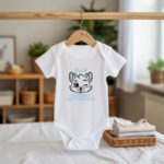 Body bébé personnalisable blanc avec renard et message suspendu - MARJANE et Cie
