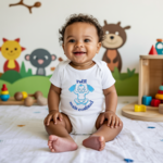 Body bébé personnalisé en coton bébé costaud et message inspirant porté par bébé - MARJANE et Cie