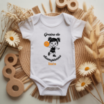 Body bébé personnalisé avec illustration de fille jouant au basket flocage couleur - MARJANE et Cie