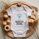 Body bébé personnalisé avec illustration d’une girafe tendre et message valeurs flocage couleur, cadeau naissance - MARJANE et Cie