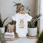 Body bébé personnalisable blanc avec singe et message suspendu - MARJANE et Cie