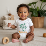 Body bébé personnalisé en coton chaton porté par bébé - MARJANE et Cie