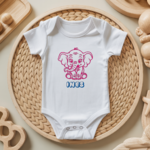 Body bébé personnalisé avec illustration d’un éléphant joueur flocage couleur, cadeau naissance - MARJANE et Cie