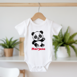 Body bébé personnalisable avec prénom et panda espiègle flocage sur cintre - MARJANE et Cie