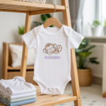 Body bébé personnalisable avec prénom et singe endormi flocage sur cintre - MARJANE et Cie