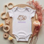 Body bébé personnalisé avec illustration d’un singe endormi flocage couleur, cadeau naissance- MARJANE et Cie