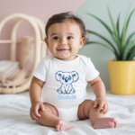 Body bébé personnalisé en coton koala câlin porté par bébé - MARJANE et Cie