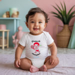 Body bébé personnalisé en coton garçon jouant au tennis porté par bébé - MARJANE et Cie