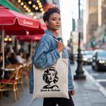 Tote bag femme vintage porté, message Back to Vintage visible - MARJANE et Cie
