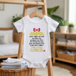 Body bébé personnalisable avec demande parrain sur cintre - MARJANE et Cie