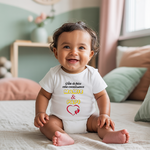 Body bébé personnalisé en coton annonce grossesse à papi et mamie porté par bébé - MARJANE et Cie