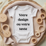 Body bébé personnalisé avec design ou motif et texte flocage couleur - MARJANE et Cie