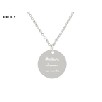 Collier CHANA1 femme acier inoxydable argent pendentif médaille gravure personnalisable - MARJANE et Cie