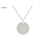 Collier CHANA2 femme acier inoxydable argent pendentif médaille gravure personnalisable - MARJANE et Cie