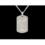 Collier DARIS4 homme acier inoxydable argent médaille gravée cadeau fête des pères - MARJANE et Cie