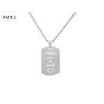 Collier DARIS4 homme acier inoxydable argent médaille gravée personnalisée minimaliste - MARJANE et Cie