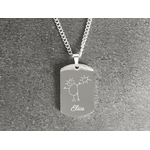 Collier DARIS4 homme personnalisé acier inoxydable argenté médaille militaire gravée dessin denfant - MARJANE et Cie