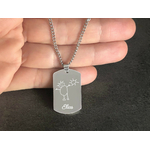 Collier DARIS4 homme acier inoxydable argent médaille militaire personnalisée cadeau anniversaire - MARJANE et Cie