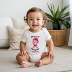 Body bébé personnalisé en coton fille faisant de la boxe porté par bébé - MARJANE et Cie