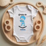 Body bébé personnalisé avec illustration de garçon faisant de la boxe flocage couleur - MARJANE et Cie