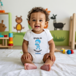 Body bébé personnalisé en coton garçon faisant de la boxe porté par bébé - MARJANE et Cie