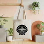 Tote bag femme coquille saint jacques suspendu – univers de la mer - MARJANE et Cie