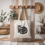 Tote bag femme chat décoratif suspendu à une patère - MARJANE et Cie