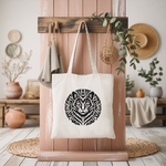 Tote bag femme suspendu à une patère – chat décoratif mandala – MARJANE et Cie