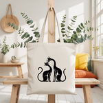 Tote bag chat femme recto illustré suspendu – portrait humoristique - MARJANE et Cie
