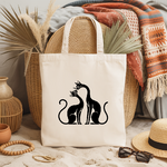Tote bag chat femme illustration monochrome humour - MARJANE et Cie